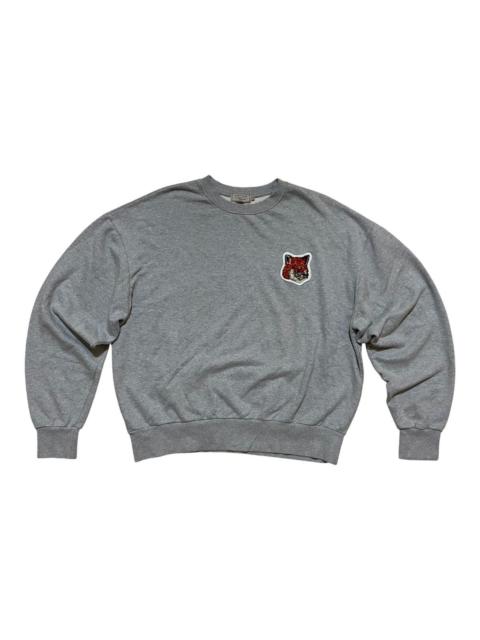 Maison Kitsuné Maison Kitsuné Grey Fox Head Patch Sweatshirt - Size XL
