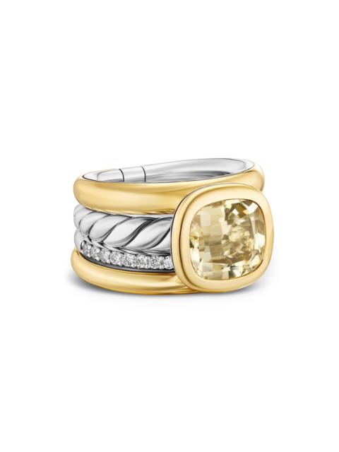 DAVID YURMAN Women's DY Mercer Four Row Stone Ring in Sterling Silver - Champagne Citrine