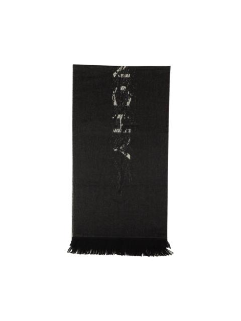 Givenchy Wool Logo Print Knit Scarf 'Black'