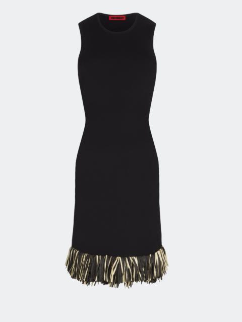 SIMONMILLER Boa Raffia Midi Dress in Black