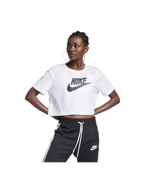 Nike (WMNS) Nike Sportswear Essential Short Casual Crew Neck Short Sleeve T-Shirt White BV6176-100
