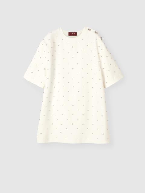 GUCCI Embroidered viscose silk cady top