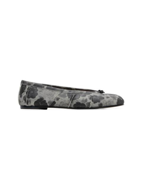 Maison Margiela Gray Tabi Crackle Flower Print Ballerina Flats