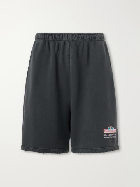 WILLY CHAVARRIA Straight-Leg Printed Cotton-Jersey Shorts