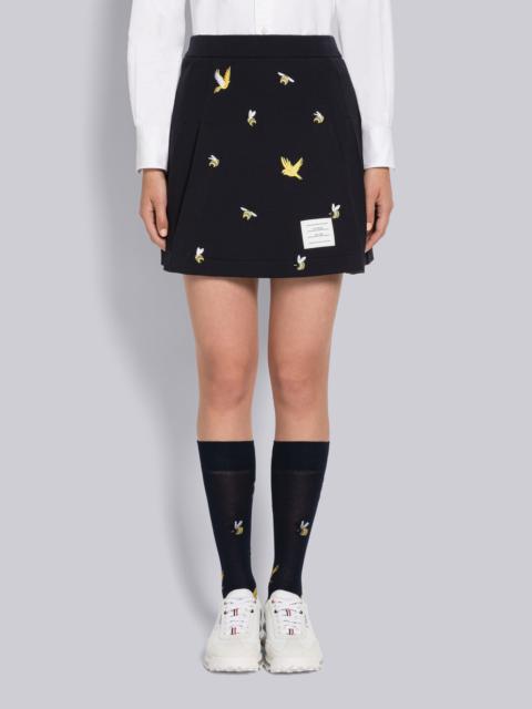 Loopback Birds and Bees Side Pleated Mini Skirt