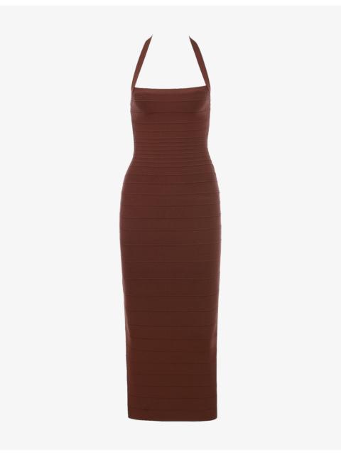 House of CB The Silhouette Halterneck Woven Maxi Dress