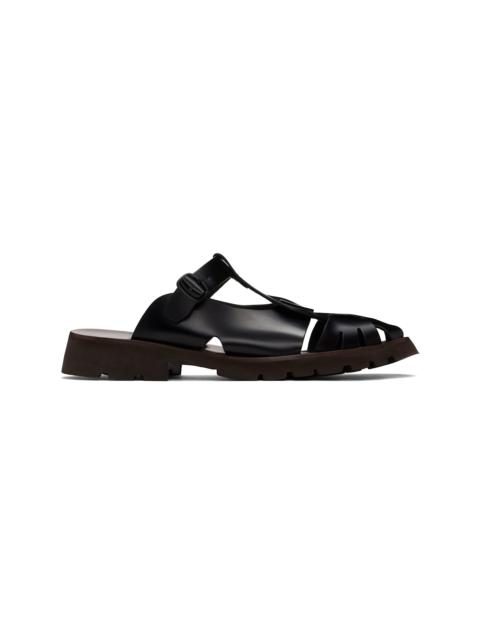 HEREU Black Canya Sport Leather Sandals