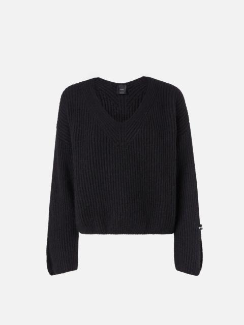 PINKO V-NECK RIB JUMPER