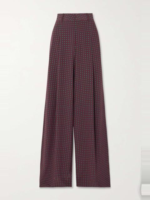 FRAME + Ritz Paris printed silk-crepe wide-leg pants