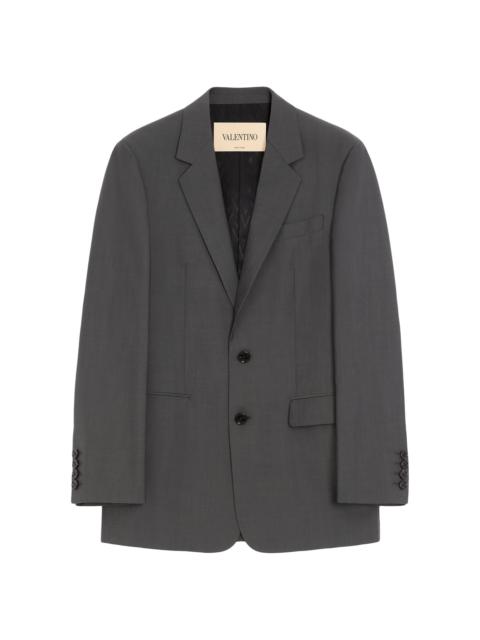 Valentino Men's Single-Breasted Wool Jacket - Dark Grey