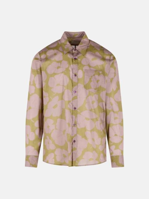 Dries Van Noten GREEN COTTON SHIRT