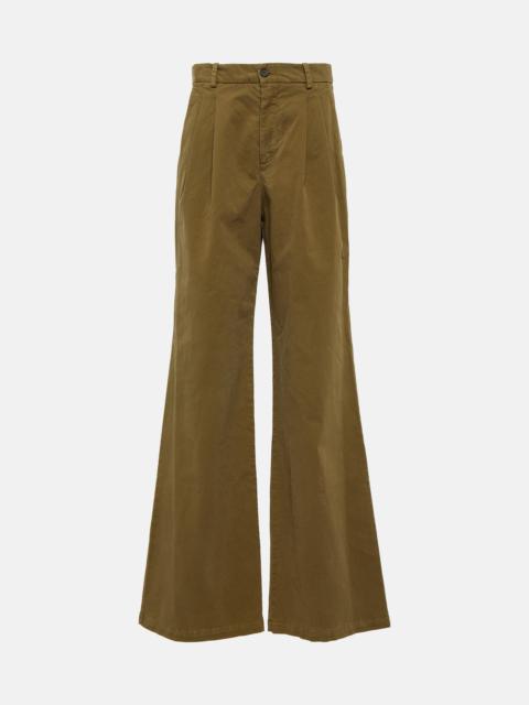 Flavie cotton-blend wide-leg pants