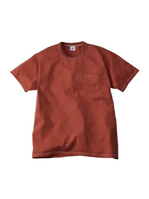 THE FLAT HEAD FN-THC-101P Three Needle Loopwheel Pocket Tee Orange