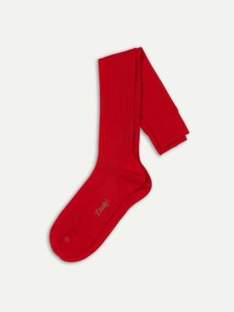 Drake's Red Wool Over-the-Calf Socks
