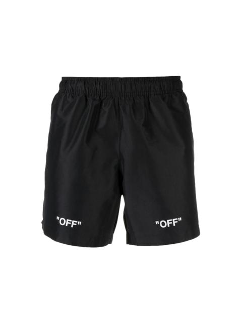 Off-White OFF-WHITE Off Logo Print Swim Shorts Black