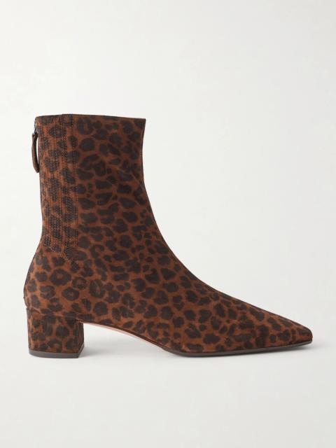 AQUAZZURA Saint Honoré 35 Animal-print Suede Boots