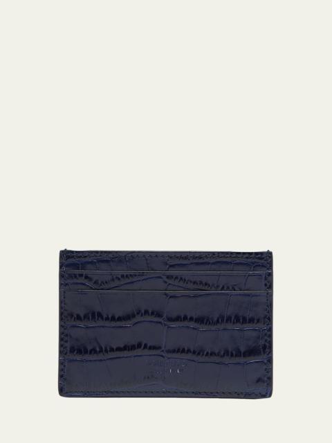 TOM FORD Men's Exotic Line Croc-Effect Card Holder