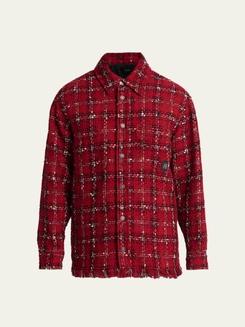 Men's Tweed Flannel Snap-Front Overshirt