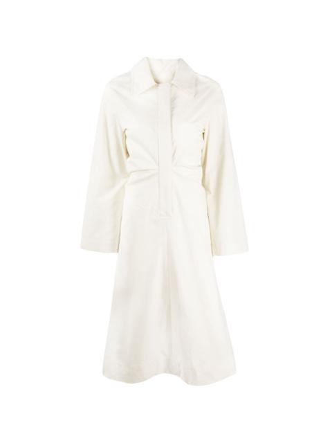 LOW CLASSIC pleat-detail cotton midi dress