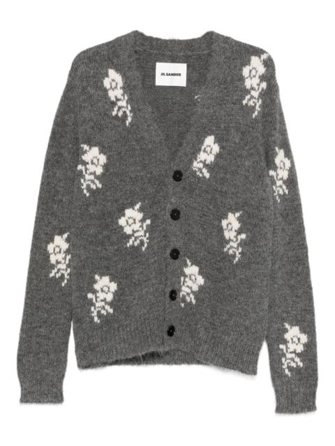 Jil Sander floral-intarsia V-neck cardigan