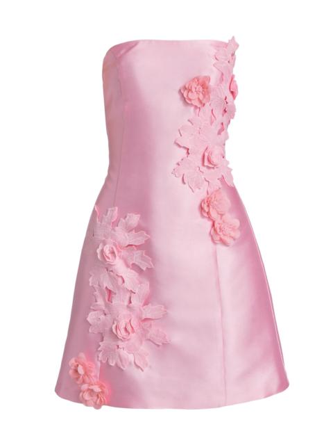 ELLIATT Women's Walter Floral Applique Satin Minidress - Blush