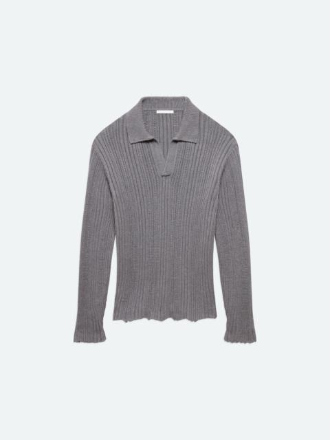 Helmut Lang DISTRESSED RIB POLO