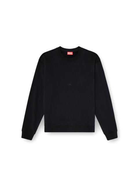 Diesel COTTON SWEATSHIRT WITH MICRO LOGO EMBROIDERY