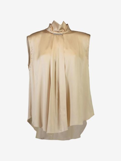 Brunello Cucinelli Monili-embellished pleated blouse