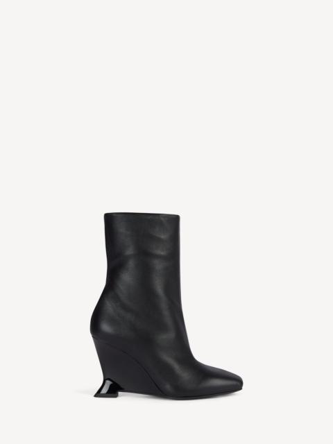 Balmain Wedge smooth leather ankle boots