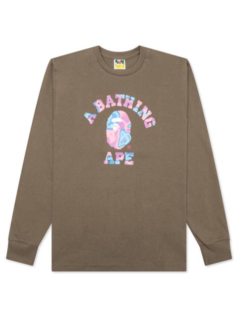 LIQUID CAMO COLLEGE L/S TEE - BROWN