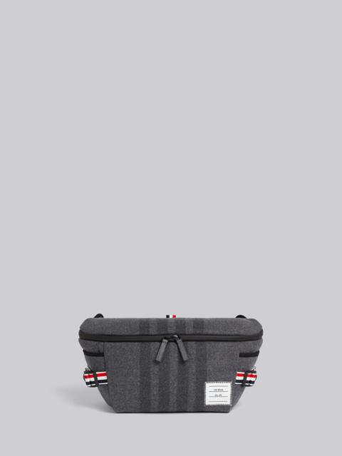 Thom Browne Medium Grey Double Face Melton 4-Bar Oversized Bum Bag