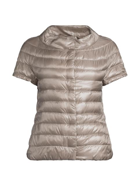 Herno Women's Iconico Emilia Cap-Sleeve Down Puffer Jacket - Tortora