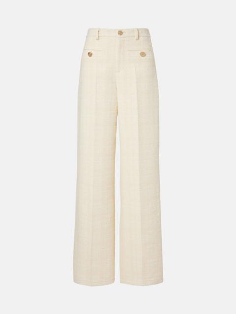 GUCCI Checked cotton-blend tweed wide-leg pants