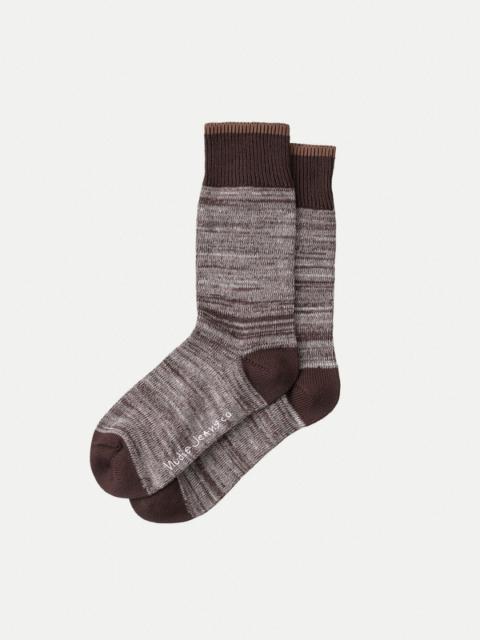 Nudie Jeans Rasmusson Multi Yarn Socks W Brown