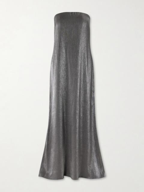 TWP Strapless Metallic Crepon Gown