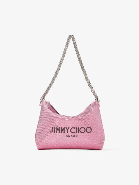 JIMMY CHOO Callie Shoulder
Silver Suede Shoulder Bag with Crystals