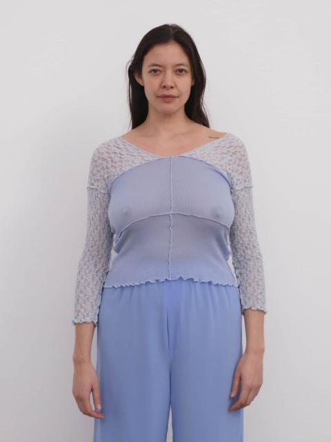 BASERANGE Nehru Long Sleeve Tee - Lace & Wool