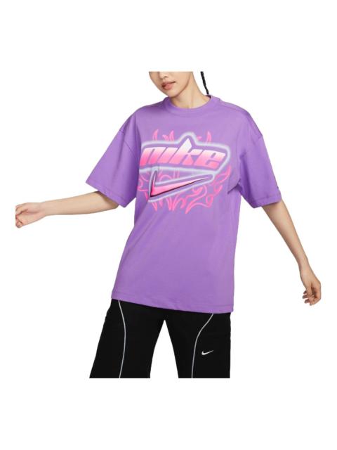 (WMNS) Nike Sportswear Oversized T-shirt Asia Sizing 'Purple' FZ1147-521