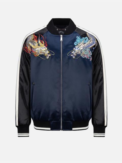 EVISU DRAGON EMBROIDERY SATIN PADDED SOUVENIR JACKET