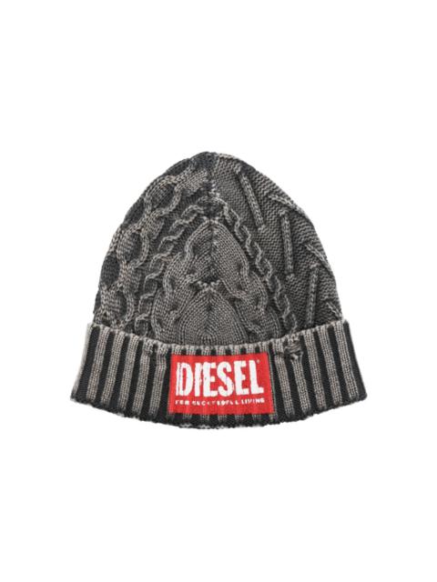 Diesel logo-patch ribbed beanie