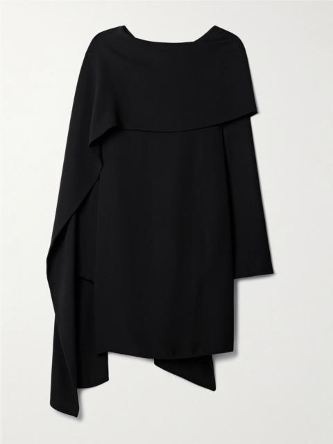 The Row Lea draped silk-crepe blouse Black