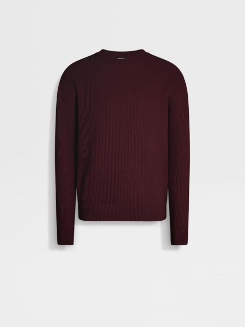 ZEGNA DARK PURPLE OASI CASHMERE CREWNECK