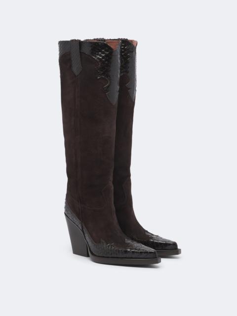 PARIS TEXAS El Dorado suede cowboy boots