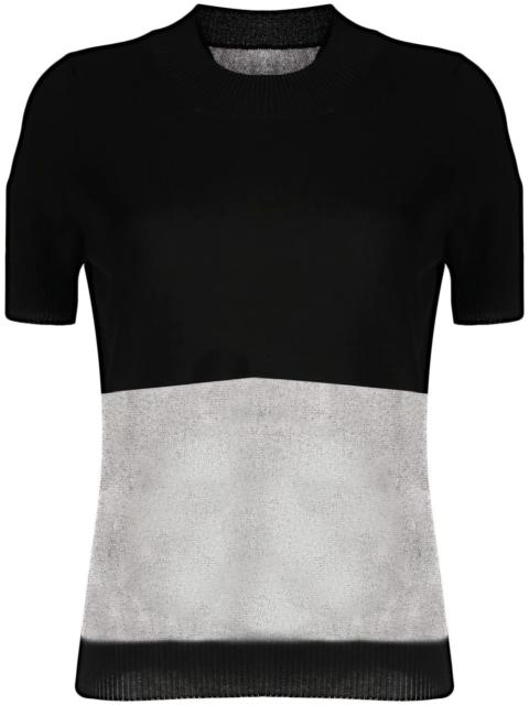 UMA WANG panelled short-sleeved knitted top