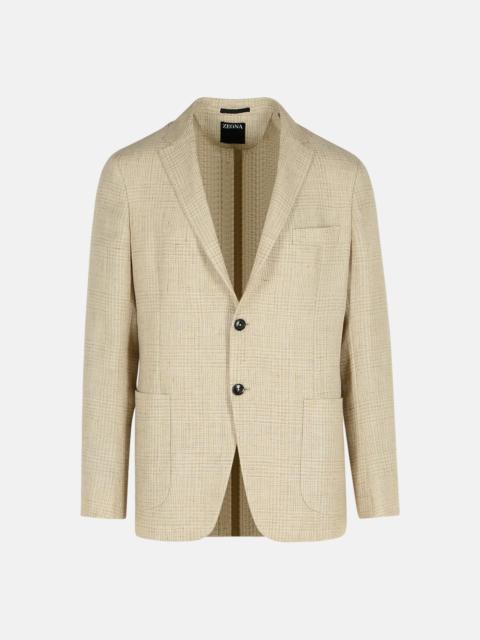 'DROP 7' BEIGE LINEN BLEND JACKET