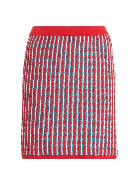 Mito Knit Cotton Mini Skirt multi