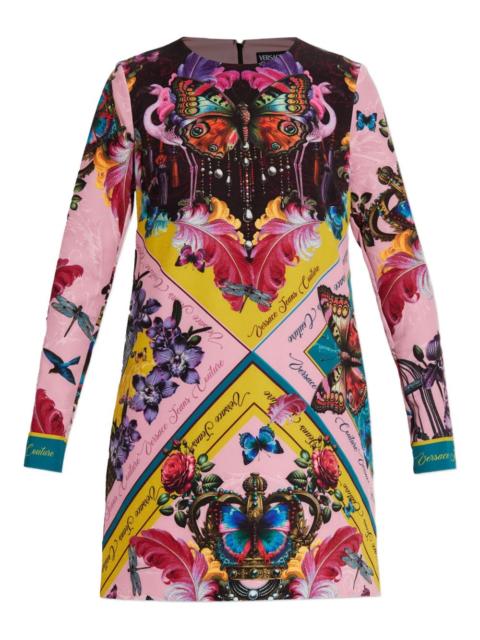 VERSACE JEANS COUTURE long-sleeve print mini dress