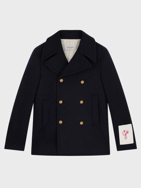 Golden Goose Men's Double-Breasted Compact Peacoat
