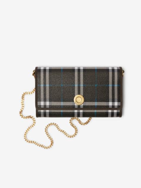 Burberry Check Chain Strap Wallet