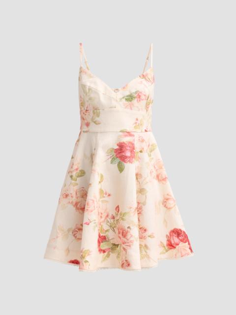 Zimmermann Women's Roselight Picnic Floral Mini Dress - Cream Rose Floral